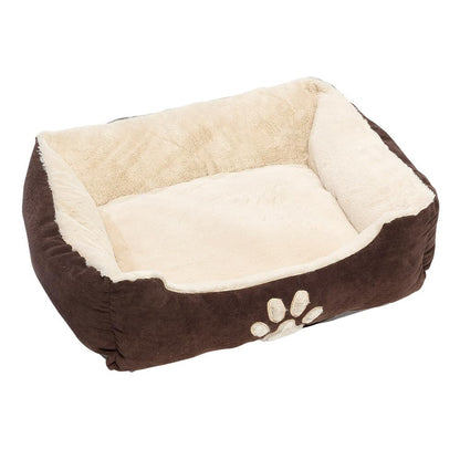 Petnic - Hundebett ca. 60x48x18 cm - Beige - Plüsch flauschig mit Rand weich für kleine bis mittelgroße Hunde Katzenbett Hundekissen Haustierbett eckig ca. 60x50 cm - Murago