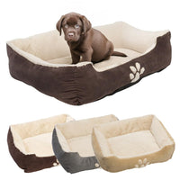Petnic - Hundebett ca. 60x48x18 cm - Beige - Plüsch flauschig mit Rand weich für kleine bis mittelgroße Hunde Katzenbett Hundekissen Haustierbett eckig ca. 60x50 cm - Murago