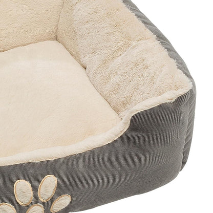 Petnic - Hundebett ca. 60x48x18 cm - Beige - Plüsch flauschig mit Rand weich für kleine bis mittelgroße Hunde Katzenbett Hundekissen Haustierbett eckig ca. 60x50 cm - Murago