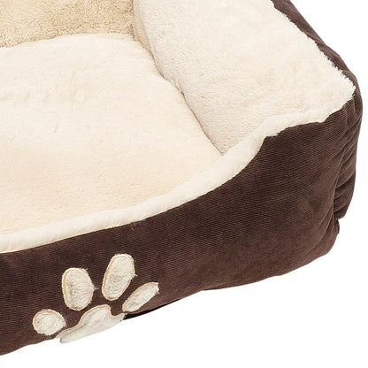 Petnic - Hundebett ca. 60x48x18 cm - Beige - Plüsch flauschig mit Rand weich für kleine bis mittelgroße Hunde Katzenbett Hundekissen Haustierbett eckig ca. 60x50 cm - Murago